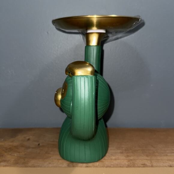 Haucoze Amoy-Art Seinhijo monkey green and gold trinket candy dish candle holder - Picture 3 of 10